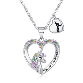 Unicorn Gifts for Girls - Heart Unicorn Necklace for Girls Jewelry Unicorn Necklace for Girls Gifts Trendy Stuff | Kids Jewelry for Girls Gifts Teenager Girls Gifts | Necklace for Teen Girls Gifts