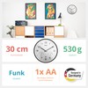 Mebus Modern Radio Wall Clock with Temperature Display and Humidity,