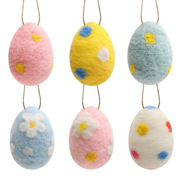 HAZMA 6er Set kleine Osteranhänger Eier, Filzeier, Ostern, Osterdeko, Frühlingsdeko