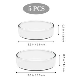 Glass Petri Dishes with Lids, 5Pcs Petri Dishes High Borosilicate Petri Dishes for Laboratory Science Project, 60mm x 18mm