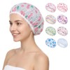 8pcs Gorro Ducha Impermeable Elástico Reutilizable Ajustables Cabello Largo Corto