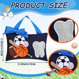 Tooth Fairy Pillow with Pocket Kids Lost Tooth Pillow for Tooth Fairy Tooth Pillow Tooth Keepsake Pouch Tooth Fairy Gifts for Girl and Boy Lost Tooth, 3.9 x 5.9 Inches (Ball Style)
