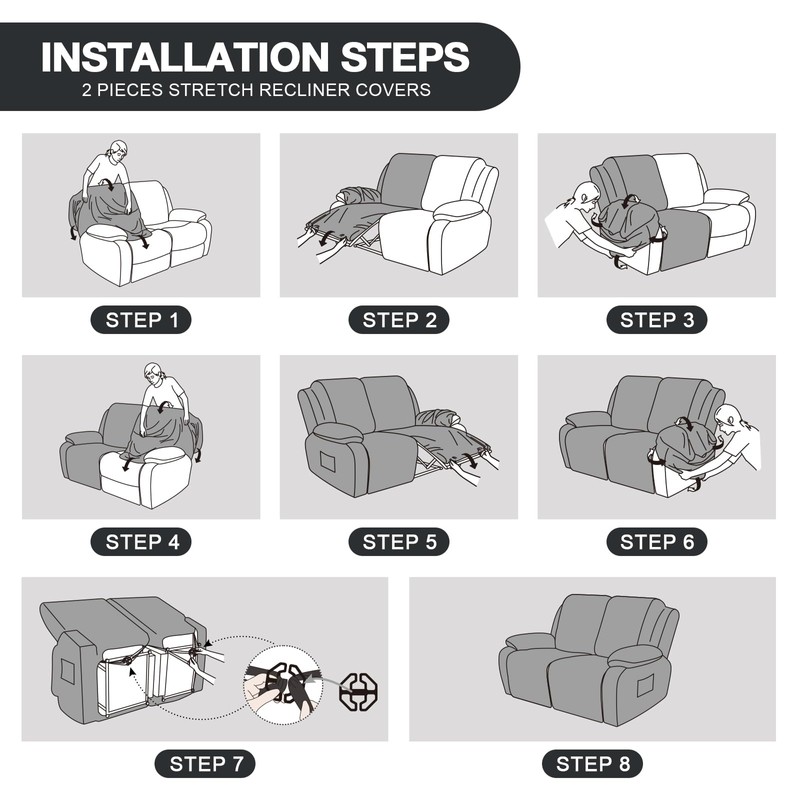 Timeles Extra Wide Recliner Loveseat Covers Oversized Reclining Couch Covers