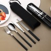 4Pcs Portable Travel Utensils Set，Reusable Stainless Steel Flatware Set for