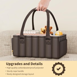 Baby Diaper Caddy Organizer Storage Basket for Diapers Baby Shower BasketNursery Diaper Organizer Portable Diaper Storage Newborn Essentials - Baby Caddy Organizer for Diaper Station (Honest Brown)