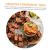 Ciieeo Stainless Steel Appetizer Dish Creative Condiment Plate for Sauces
