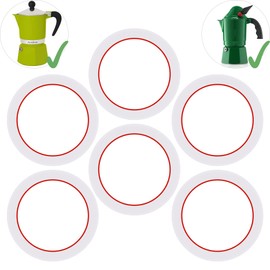 [UPGRADED] Sealing Gasket for Bialetti Rainbow 3 Cups & Moka Express Alpina 3 Cups Iconic Stovetop Espresso Maker - 6 PCS Replacement Food Grade Silicone Seal Ring for Aluminum Coffee Moka Pots