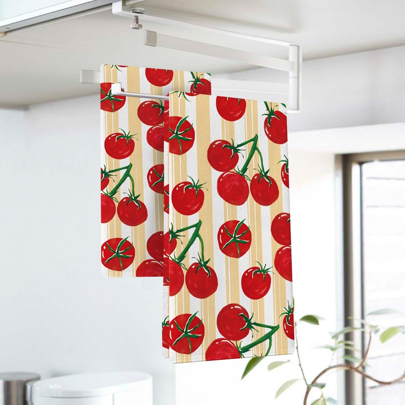 Croar Tomato Kitchen Dish Towels Set of 2, Vegetable Fruit