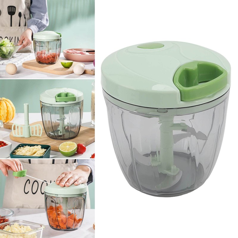 Manual Meat Grinder, Hand Vegetable Chopper with 900ml Container Box,