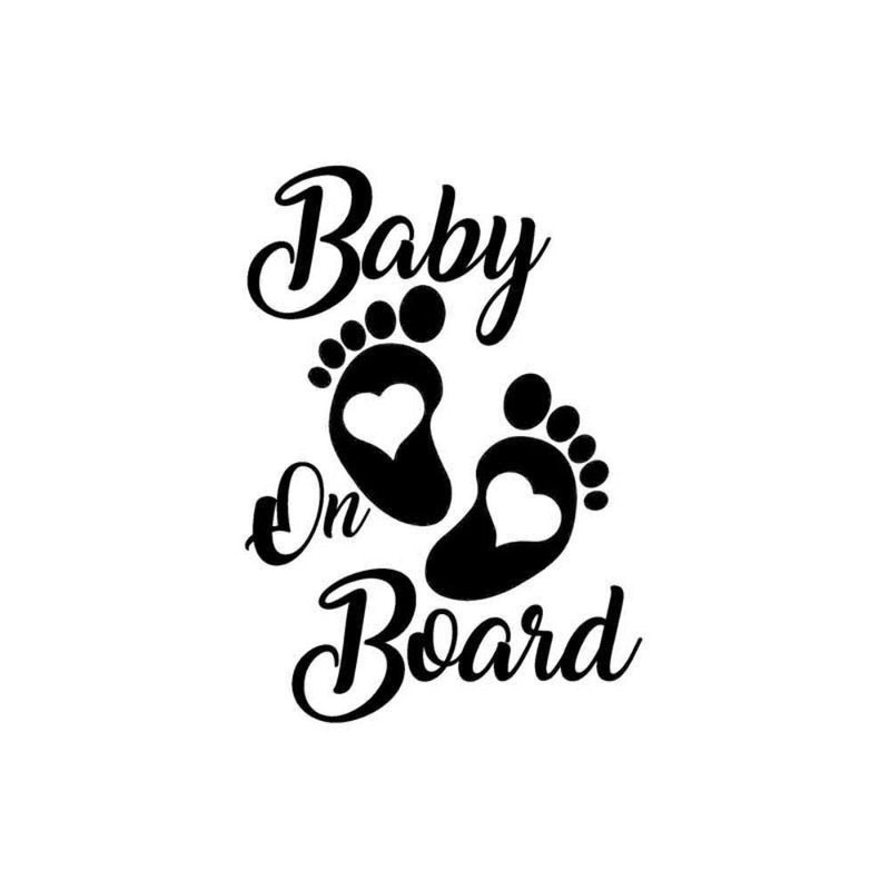 Stukk Baby on Board Vinyl Car Window Sticker 5" x