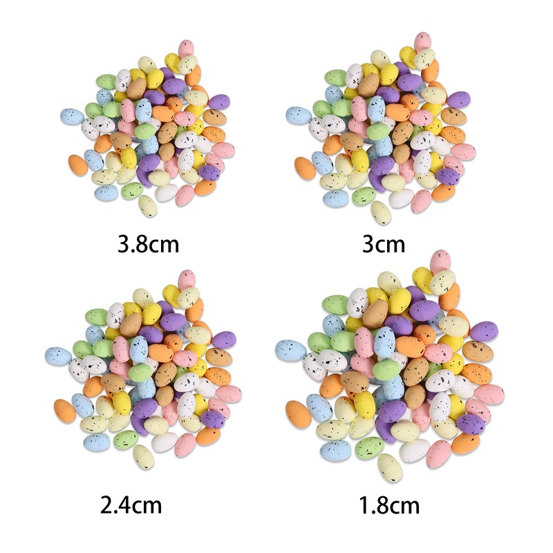 100PCS Colorful Foam Eggs Easter Egg Ornaments Crafts Birds Eggs