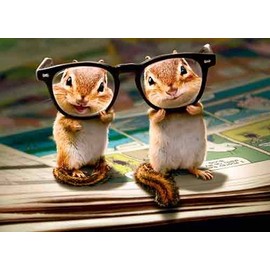 Chipmunks With Thick Glasses Funny Birthday Card