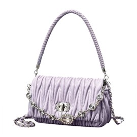 FANDARE Fashion Women's Handbag Handbag Waterproof Shoulder Bag Shoulder Bags PU Leather Tote Bag Armpit Bag for Travel Shopping Work, purple, Simple: