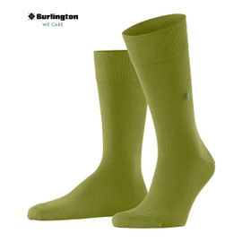 Burlington Men's Brit Style Socks Breathable Organic Sustainable Cotton Reinforced For Pressure-Free Toes Plain With Embroidered Pattern For Work Everyday Life ONE-SIZE-FITS-ALL Gift Idea 1 Pair