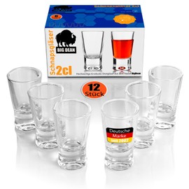 BigDean Pack of 12 Shot Glasses 2cl in Gift Box - High-Quality Shot Glasses Dishwasher Safe - in Gastro Quality