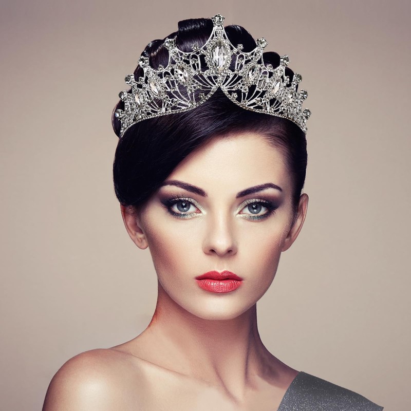 IRYCSSCE birthday princess silver crown for women