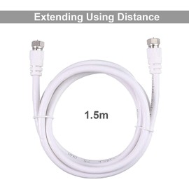 RUNCCI-YUN TV Aerial Splitter 3 Way Satellite Splitter F Type Splitter 5-2500MHz with 2 * 1.5m Coax Cable 3 x F plug on coax plug + 4 x F socket on coax coupling