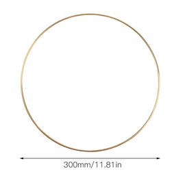 YapitHome 6 pcs Gold Metal Floral Ring Hoops,Metal Wreath Ring,Wreath Hoop,30 CM Metal Floral Hoop for Christmas,Dream Catcher,Wedding,Wall Hanging Crafts