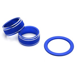 iJDMTOY 3pcs Sports Blue Anodized Aluminum AC Climate Control, Engine Push Start Surrounding Ring Decoration Cover Trims Compatible with 2021-up Toyota Camry LCI/Facelift Models