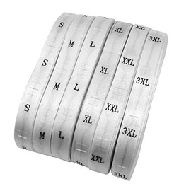 Renashed 3000Pcs Satin Fabric Clothes Size Label Woven Crafting Shirt Garment Tags Each Size 500Pcs S-3XL (Satin, White)