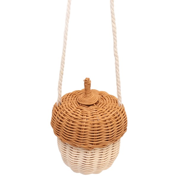 Rattan Woven Basket, Wicker Storage Basket Woven Baskets Acorn Bag