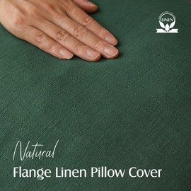 Foindtower Set of 2, Decorative Linen Soild Throw Pillow Covers Soft Accent Euro Cushion Case Farmhouse Neutral Pillowcase for Chair Couch Sofa Bedroom Living Room Home Decor 26 x 26 Inch Pine Green