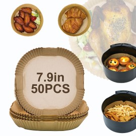 proMCRjex Air Fryer Disposable Paper Liners 50pcs 7.9 inch Square Parchment Paper Liner for Baking Roasting Fit 5-8 QT