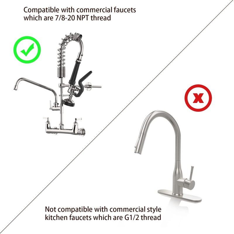 Pre-Rinse Spray Valve Commercial Sink Sprayer 1.42 GPM High Pressure