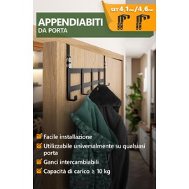 4smile Door Hook Rail XXL Budget Black Interchangeable 41_46 mm IT