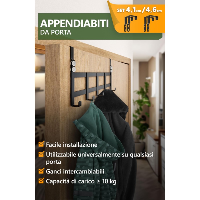 4smile Door Hook Rail XXL Budget Black Interchangeable 41_46 mm