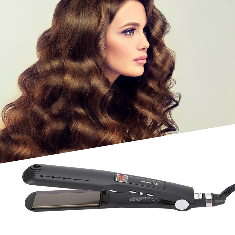 Electric Hair Straighter Silicone Strip Straightening Curling Hair Styling Flat