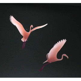 Flamingo Duo Mobile Sculpture From John Perry 8in Wing Span Statue Decor