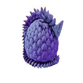 Surprise Dragon Egg Articulating Gemstone Dragon Fidget Figurine - 3D Printed Dragons Flexible ADHD, Autism, Relief Anxiety - Articulated Joints (Purple Mint Silk)