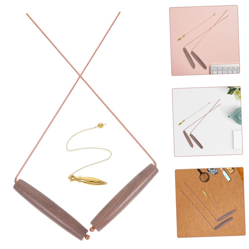 KONTONTY 1 Set Copper Dowsing Rods Professional Divining Tools for