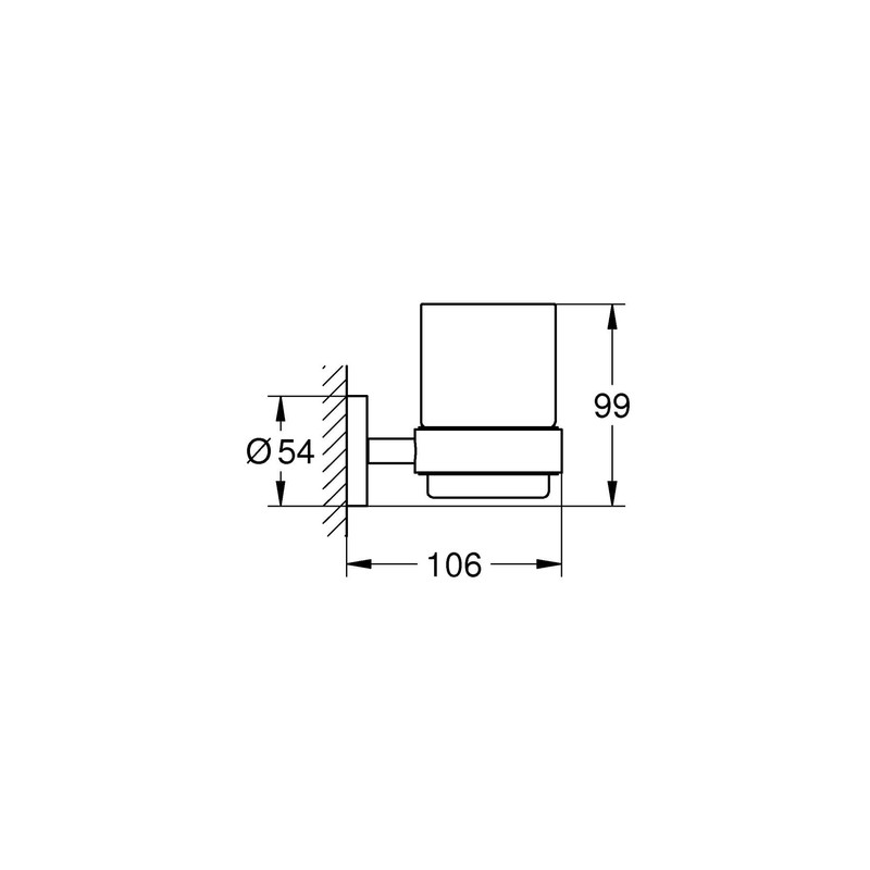 GROHE Start 41194DC0 Glass with Holder (Material: Glass/Metal, Concealed Fixing,