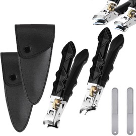 Fanyil Orthoclip, Zoerely Orthoclip, Funfany Orthoclips, Goredny Orthoclip Nail Clippers, Toenail Clippers for Thick Toenails,Splash-Proof, with Long Handle, Easy to Clean (Flat Mouth+Oblique Mouth)