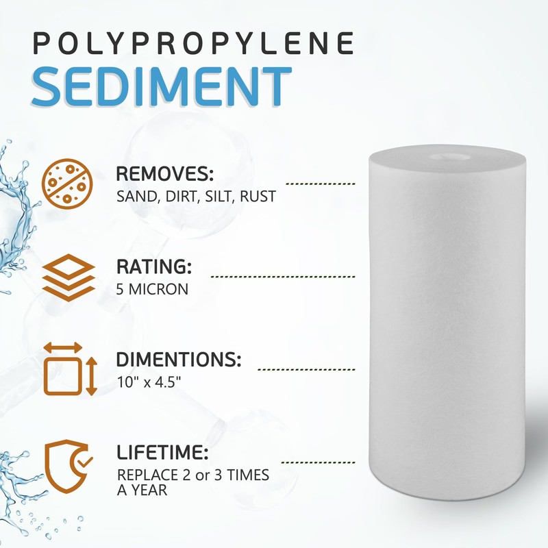 Ronaqua 10" x 4.5" Big Sediment Replacement Water Filter Cartridge,