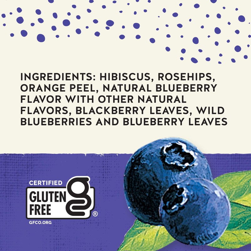 Celestial Seasonings True Blueberry Herbal Tea Bags, Caffeine Free, 20