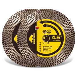 PRETEC 4.5 Inch Diamond Saw Blades, Super Thin Grinder Cutting Blade for Angle Grinder Tile, Cutting Wheel for Concrete Granite Marble, Diamond Saw Blades Disc, 7/8"-5/8" Arbor-2PCS