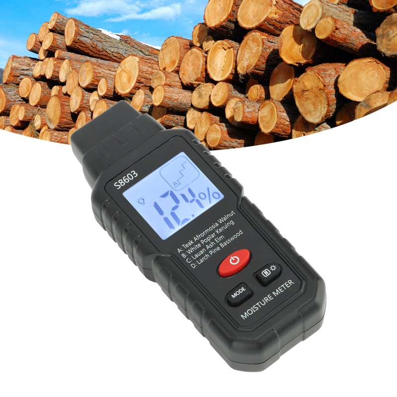 Digital Wood Moisture Meter ABS Wood Humidity Tester Light Weight