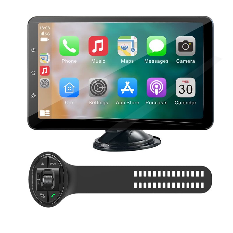 Upgraded Aple Wireless Carplay, Steering Wheel Remote Control, 9 Inch