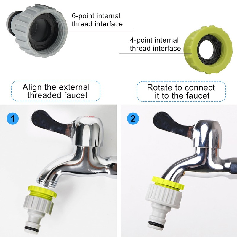 YCICHE Tap Adapter, Pack of 2 Garden Hose Connector Adapter,
