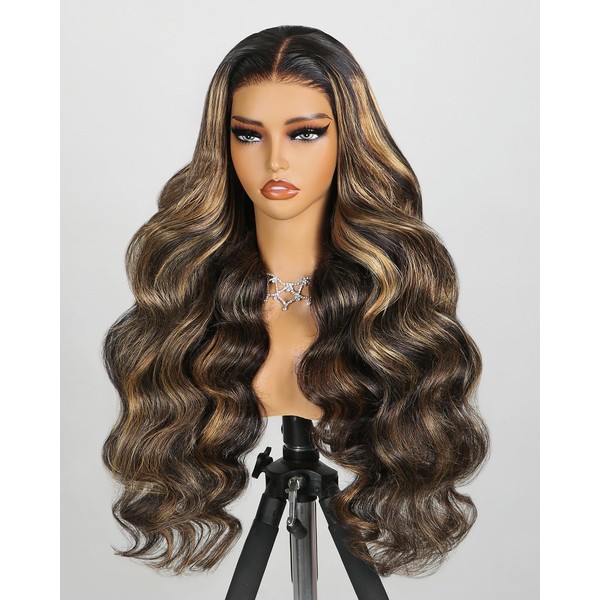 Megalook hair Highlight Wig Human Hair 6x5 Closure Body Wave