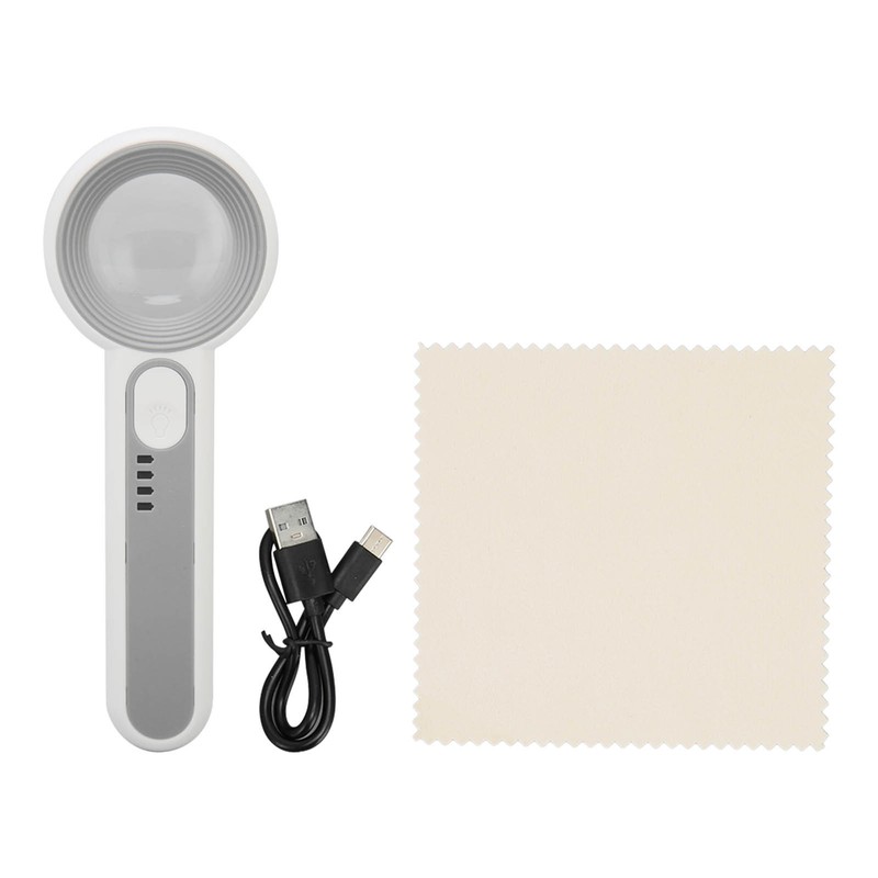 Magnifying Glass 11X Rechargeable 3 Levels Brightness Portable Handheld Magnifier