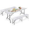 SEGAWE Folding Table Set w/2 Benches 6FT Camping Picnic Table
