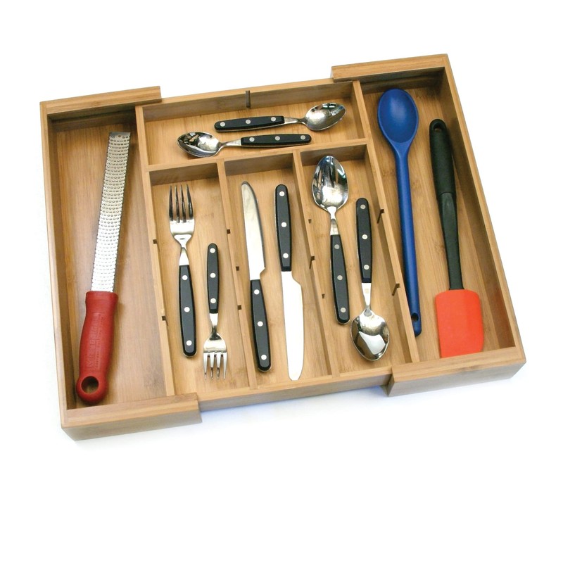 Lipper International 8882 Bamboo Wood Expandable to 18-3/4" Flatware Drawer