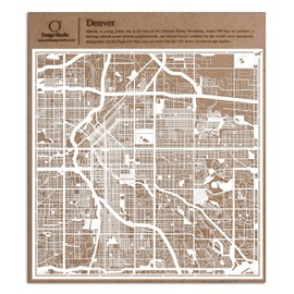 Denver Paper Cut Map by O3 Design Studio White 12?12 inches Paper Art