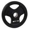 HolaHatha 35-Pound Olympic Rubber Coated Solid Cast Iron Weight Plate