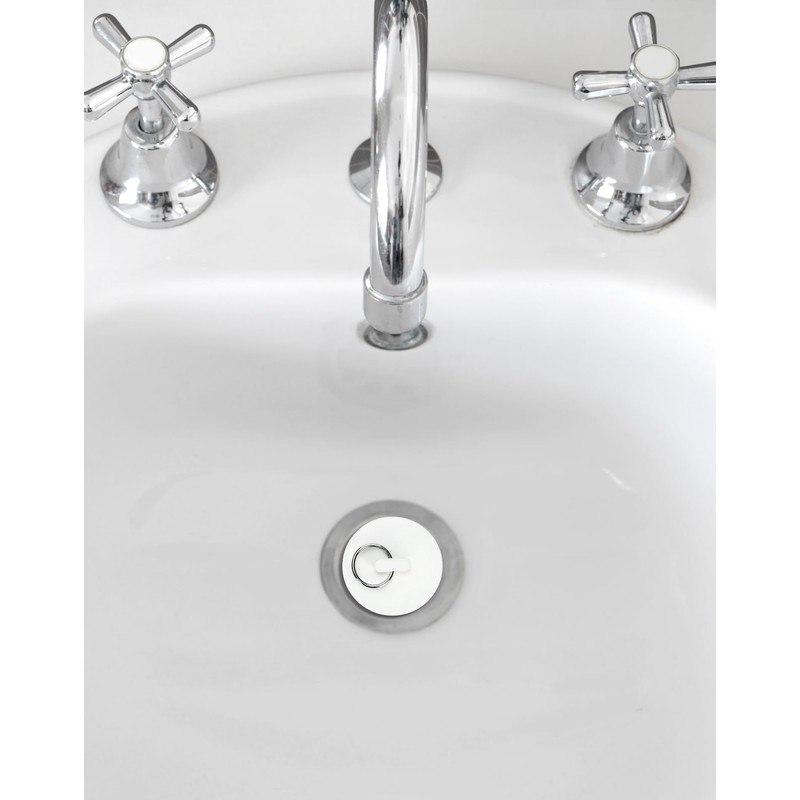 QWORK Rubber Drain Stopper, 8 Pack White Sink Stopper Drain