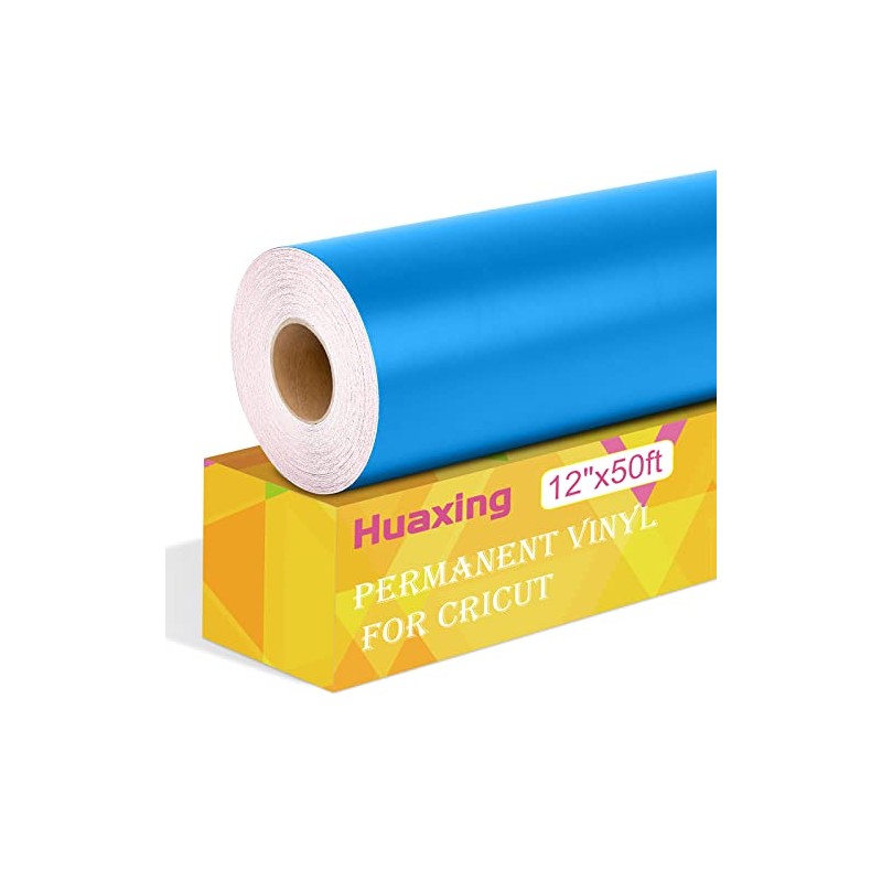Huaxing Matte Blue Permanent Vinyl for Cricut, 12" x 50FT